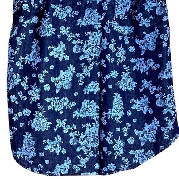 MNG by Mango Blue Floral Denim Tank Top Size XS 📦 - Picture 6 of 7